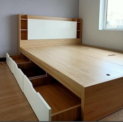 Giường phòng ngủ hiện đại gỗ công nghiệp MDF rộng 1.8m GN52