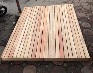 Dát giường hộp gỗ tự nhiên cao 9cm KT: 120x190cm PHK05