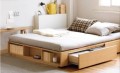 Giường ngủ gỗ công nghiệp 1m4x2m có ngăn kéo và kệ sách GN75