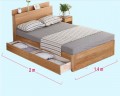 Giường ngủ có ngăn kéo và kệ đầu giường dài 1.4m GN70