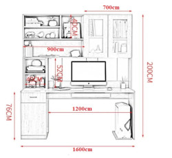 Bàn làm việc bàn học có giá sách BGKS47