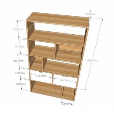 Tủ kệ giá sách gỗ công nghiệp TS18