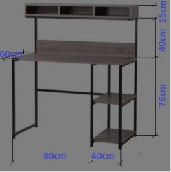 Bàn học khung sắt liền kệ sách giá rẻ BSKS34
