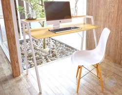 Bàn khung sắt mặt gỗ giá rẻ BSK04