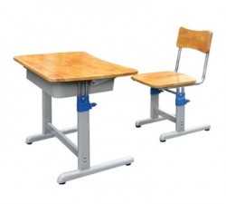 Bàn ghế học sinh Hoà Phát  khung sắt mặt gỗ tự nhiên BHS20-4