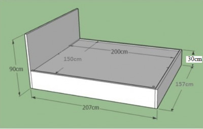  Giường ngủ gỗ công nghiệp giá rẻ rộng 1.5m GN03