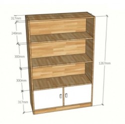 Tủ giá sách đựng hồ sơ và tài liệu bằng gỗ TS02