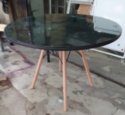 Bàn cafe và bàn uống nước phi 1m màu đen B90