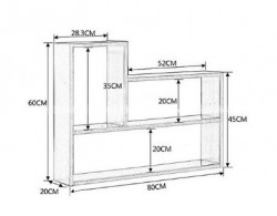 Giá để sách treo tường bằng gỗ TS63