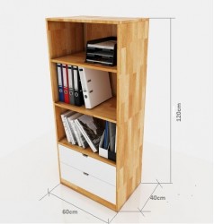 Tủ sách đẹp gỗ cao su cho văn phòng TS48