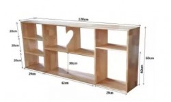 Kệ sách gỗ tự nhiên rộng 1.2m KTT05