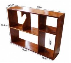 Giá sách gỗ tự nhiên rộng 80cm KTT01