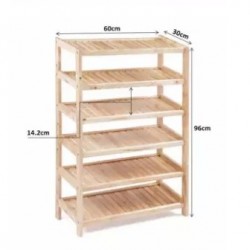 Kệ giày dép giá rẻ gỗ tự nhiên rộng 60cm KG6T60