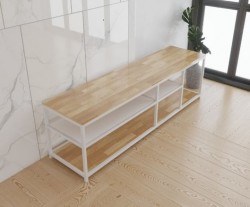 Kệ ti vi phòng khách khung sắt đợt gỗ KTVG38