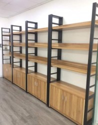 Kệ sắt trang trí khung sắt đợt gỗ rộng 80cm KKS47