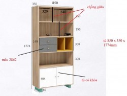 Kệ sách trang trí phòng khách KSG86