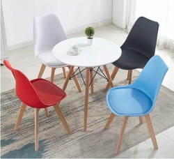 Ghế cafe chân gỗ đệm nhựa giá rẻ GCF01