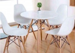 Bàn cafe chân gỗ giá rẻ mặt bàn gỗ tự nhiên phi 80cm BCF80