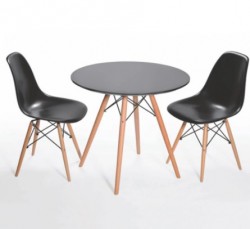 Bàn cafe chân gỗ giá rẻ mặt bàn gỗ tự nhiên phi 80cm BCF80