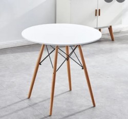 Bàn cafe chân gỗ giá rẻ mặt bàn gỗ tự nhiên phi 80cm BCF80