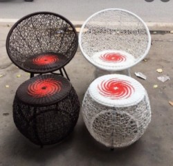 Bộ bàn ghế cafe đẹp mây nhựa 1bàn + 2 ghế BGNM01