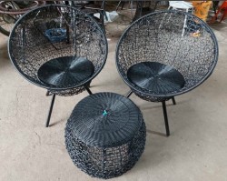 Bộ bàn ghế cafe đẹp mây nhựa 1bàn + 2 ghế BGNM01