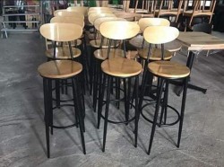Ghế cafe chân sắt giá rẻ có tựa GCF31