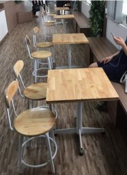 Bàn cafe chân sắt màu óc chó BCF88