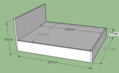 Giường ngủ gỗ công nghiệp MDF chổng ẩm rộng 1.4m GN02