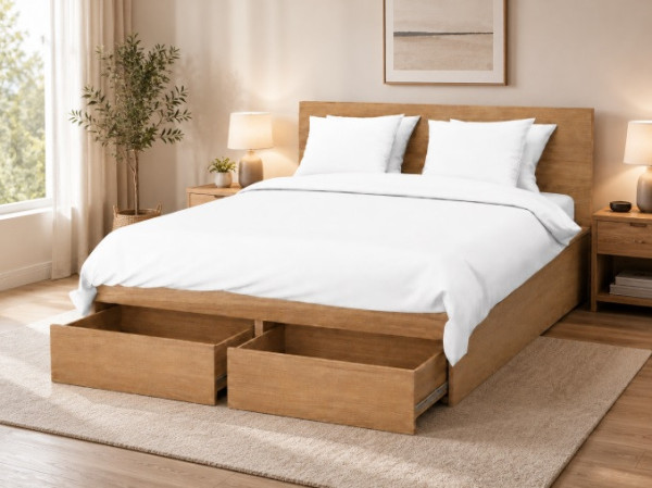 Giường Ngủ Gỗ Công Nghiệp MDF Có Ngăn Kéo 1m6 Đẹp Hiện Đại GN38