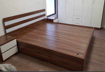Giường ngủ gỗ công nghiệp giá rẻ rộng 1.2m GN23