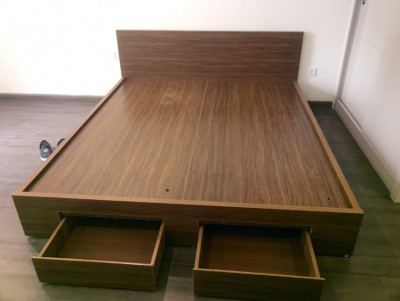Giường ngủ gỗ đẹp có ngăn kéo rộng 1.6m GN16