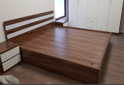 Giường ngủ gỗ công nghiệp giá rẻ chống ẩm rộng 1.6m GN04