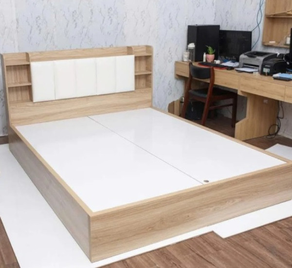 Giường Ngủ Gỗ Công Nghiệp Có Kệ Đầu Giường Hiện Đại 1m6x2m GN48