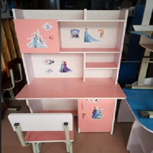 Bàn học sinh có giá sách màu hồng rộng 80cm BLG08H