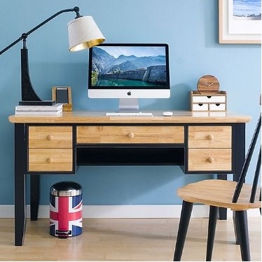 Bàn chân sắt mặt gỗ cao su tự nhiên giá rẻ BSKS33