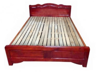 Giường gỗ giá rẻ gỗ tự nhiên rộng 1.5m GTNK15