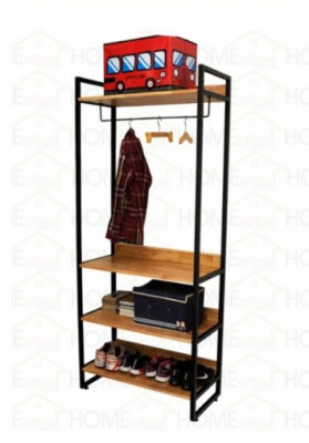 Tủ kệ treo quần áo khung sắt đợt gỗ TAG29
