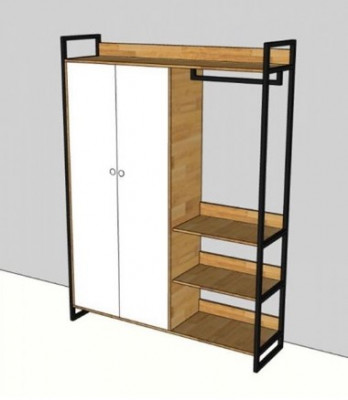 Tủ kệ treo quần áo giá rẻ khung sắt TAG24