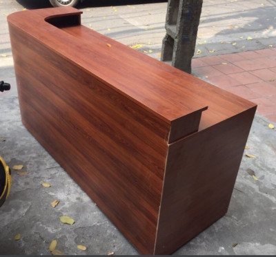 Bàn quầy làm việc đẹp giá rẻ dài1.8m BQG18- vân xoan đào