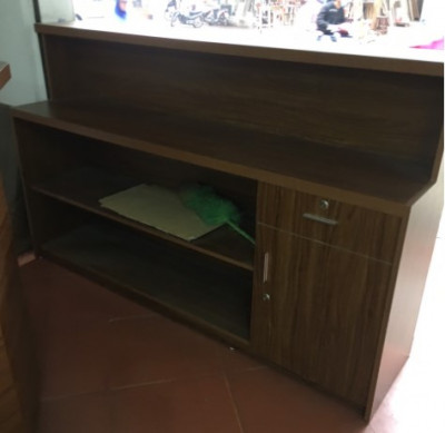 Bàn quầy bar cafe đẹp giá rẻ dài 1.2m BQTG12 vân xoan
