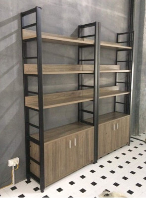 Kệ khung sắt đợt gỗ rộng 1m KKS55