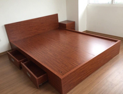Giường ngủ đẹp có ngăn kéo rộng 1.2m GN69