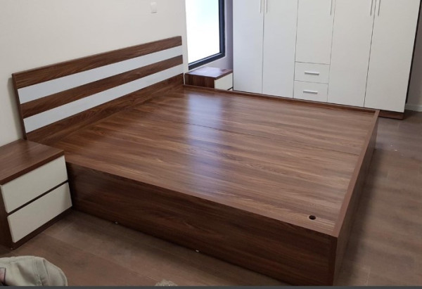 Giường Gỗ Công Nghiệp Phủ Melamin Chống Trầy Xước Cao Cấp 1m2x2m GN73