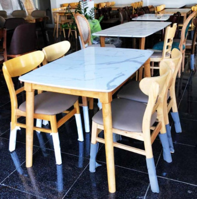 Bộ bàn ghế ăn bàn mặt nhựa giả đá 1 bàn + 4ghế BGMG02