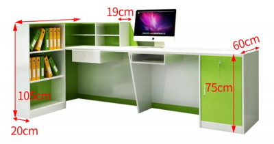 Bàn thu ngân lễ tân đẹp dài 2m BQG23