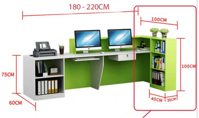 Bàn thu ngân lễ tân đẹp dài 2m BQG23