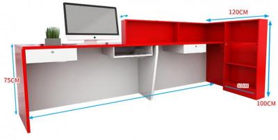 Bàn quầy lễ tân văn phòng dài 1.8m BQG24