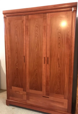 Tủ đựng quần áo gỗ xoan tự nhiên rộng 1.6m TAGG04