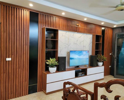 Vách tivi lam sóng kết hợp PVC TNG08